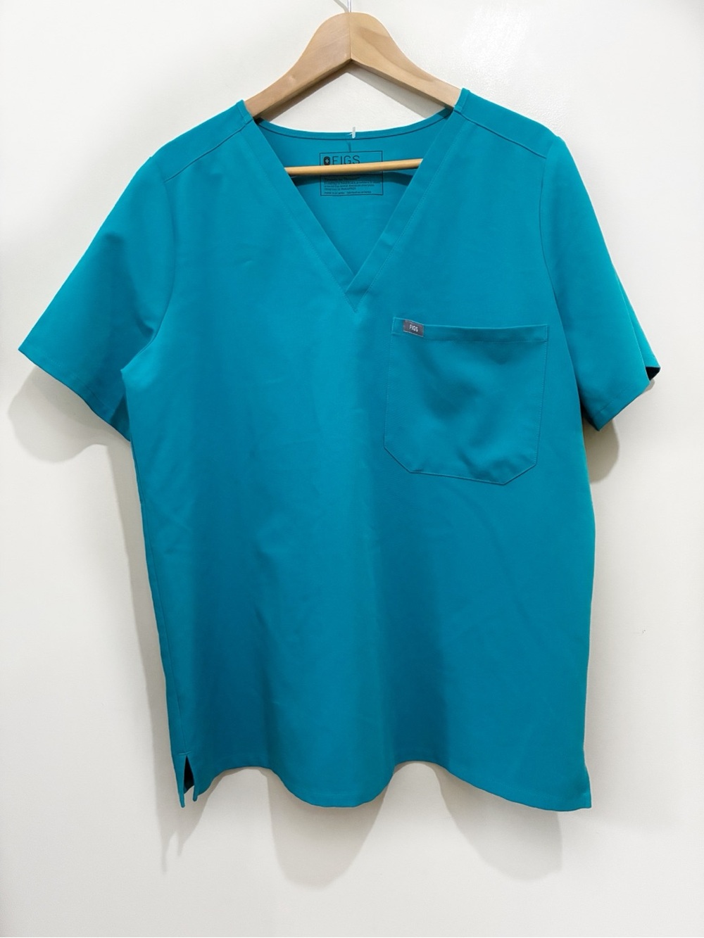 FIGS Catarina Scrub Top One Pocket Size XL Turquoise PO#1772 Blue